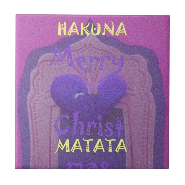 Hakuna Matata Merry Christmas Liebe Design.jpg Fliese (Vorderseite)