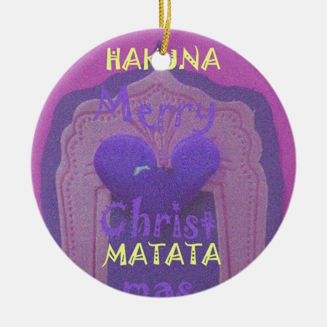 Hakuna Matata Merry Christmas Liebe Design.jpg Keramik Ornament (Vorne)