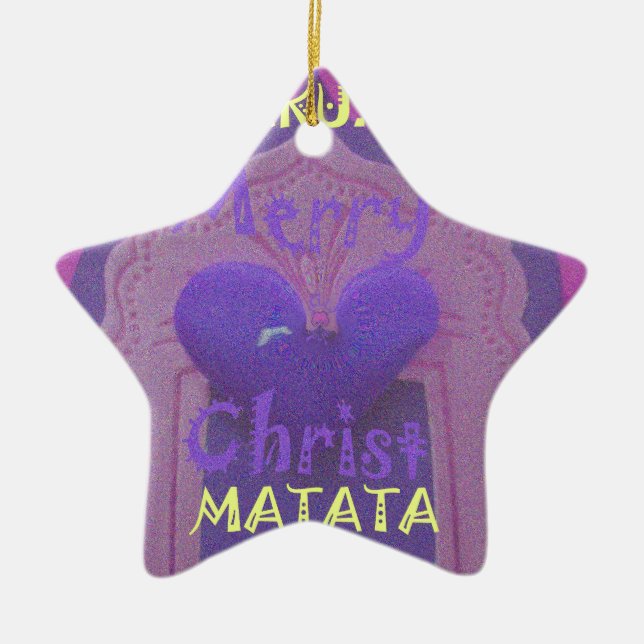 Hakuna Matata Merry Christmas Liebe Design.jpg Keramikornament (Vorne)