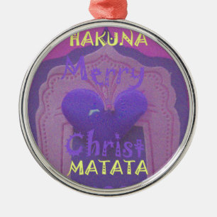 Hakuna Matata Merry Christmas Liebe Design.jpg Silbernes Ornament