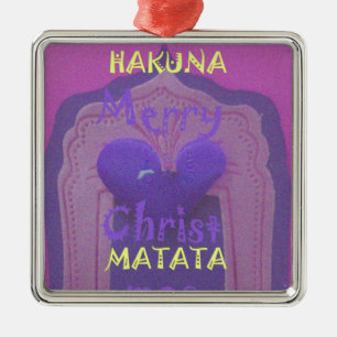 Hakuna Matata Merry Christmas Liebe Design.jpg Silbernes Ornament