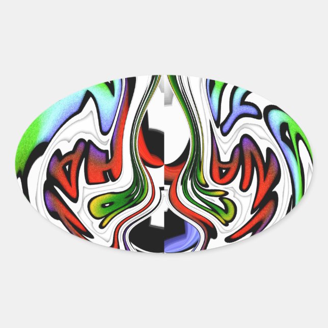 Hakuna Matata mit Abstraktem Whirl und Gradienten Ovaler Aufkleber (Vorderseite)