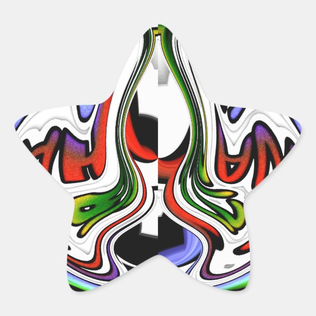 Hakuna Matata mit Abstraktem Whirl und Gradienten Stern-Aufkleber (Vorderseite)