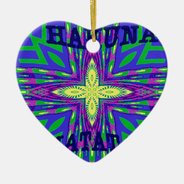 Hakuna matata Mombasa Kanga Keramikornament (Vorne)