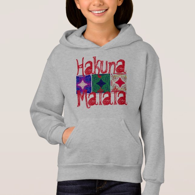 Hakuna matata Neueste Coole Grafik Text Art Muster Hoodie (Vorderseite)