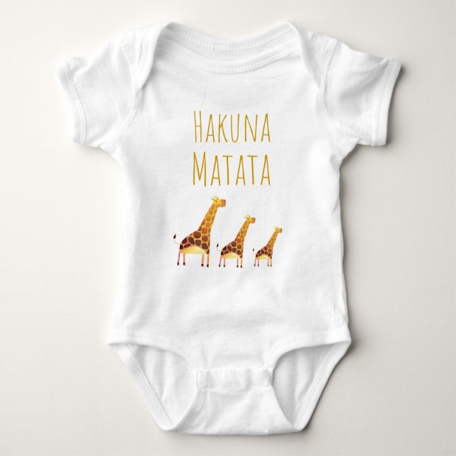 Hakuna Matata Niedliche Giraffen Baby Strampler (Vorderseite)