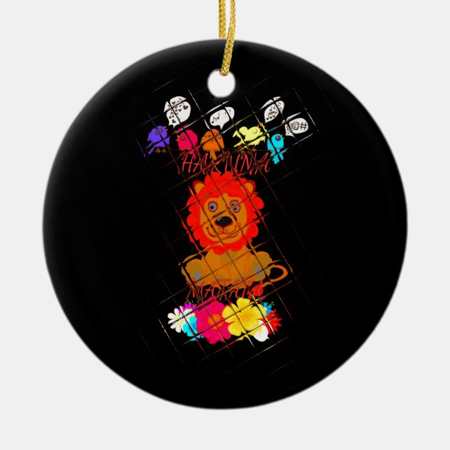 Hakuna Matata niedliches Baby-Löwe-Königsdesign Keramik Ornament (Vorne)