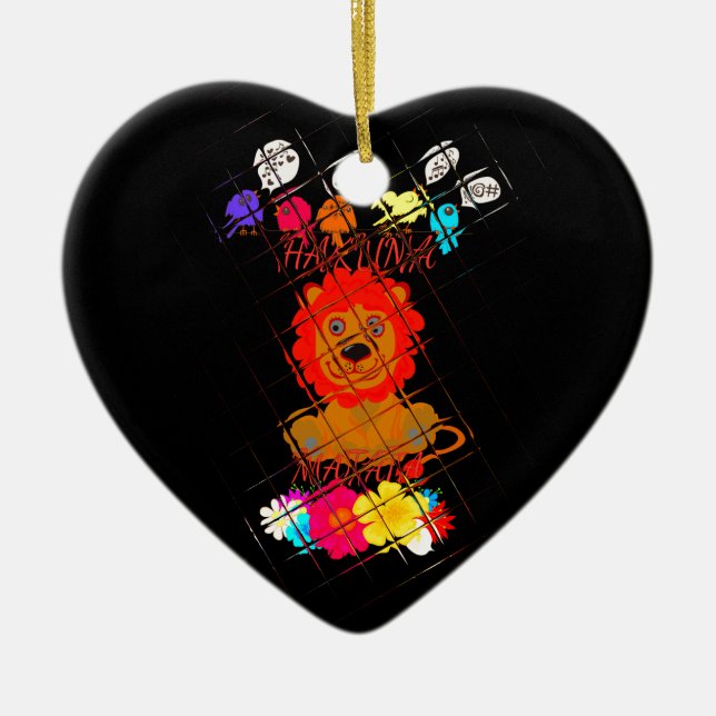 Hakuna Matata niedliches Baby-Löwe-Königsdesign Keramikornament (Vorne)