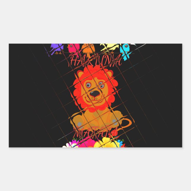 Hakuna Matata niedliches Baby-Löwe-Königsdesign Rechteckiger Aufkleber (Vorderseite)