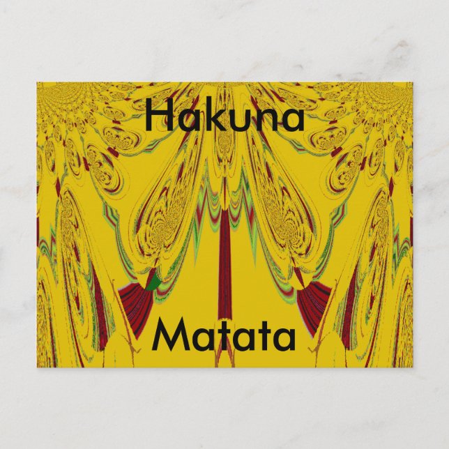 Hakuna Matata Postkarten Horizontale Vorlage (Vorderseite)