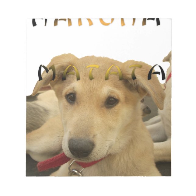"Hakuna Matata Pup" - Worry-free Puppy Liebe Notizblock (Vorderseite)