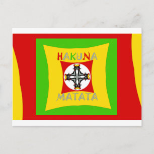 Hakuna Matata Rasta Color Red Golden Green Postkarte