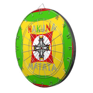 Hakuna Matata Rasta Farbe Rot Golden Grün Dartscheibe