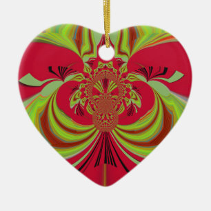 Hakuna Matata rot gelbes Design Keramikornament