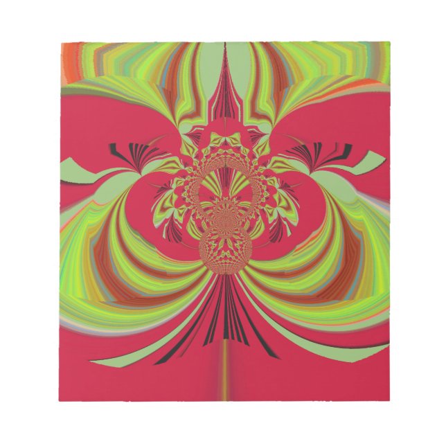 Hakuna Matata rotes gelbes Design Notizblock (Vorderseite)