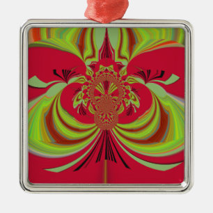 Hakuna Matata rotes gelbes Design Ornament Aus Metall