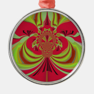 Hakuna Matata rotes gelbes Design Ornament Aus Metall