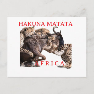 Hakuna Matata Safari Postkarte   Wilde Tiere
