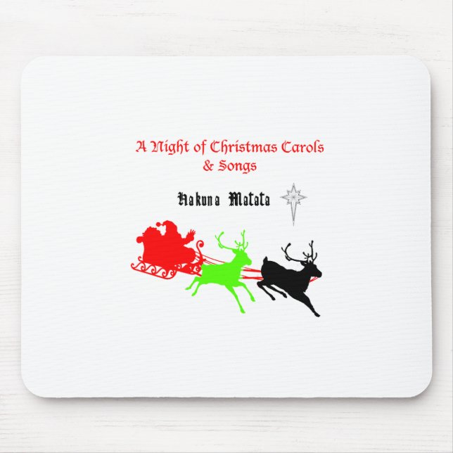Hakuna Matata Santa's Geschenke mit Carolsingen.pn Mousepad (Vorne)