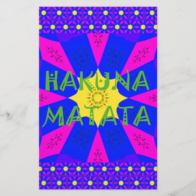 Hakuna Matata Schöne Phantastische Designfarben Briefpapier (Vorderseite)