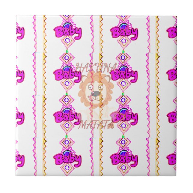 Hakuna Matata: Schönes Design-Motiv für Baby-Löwen Fliese (Vorderseite)
