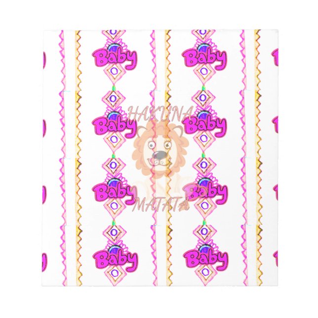 Hakuna Matata: Schönes Design-Motiv für Baby-Löwen Notizblock (Vorderseite)