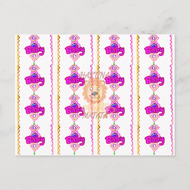 Hakuna Matata: Schönes Design-Motiv für Baby-Löwen Postkarte (Vorderseite)