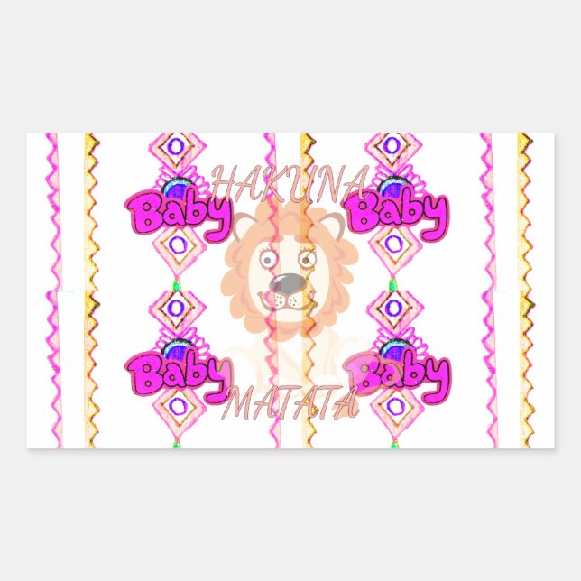 Hakuna Matata: Schönes Design-Motiv für Baby-Löwen Rechteckiger Aufkleber (Vorderseite)