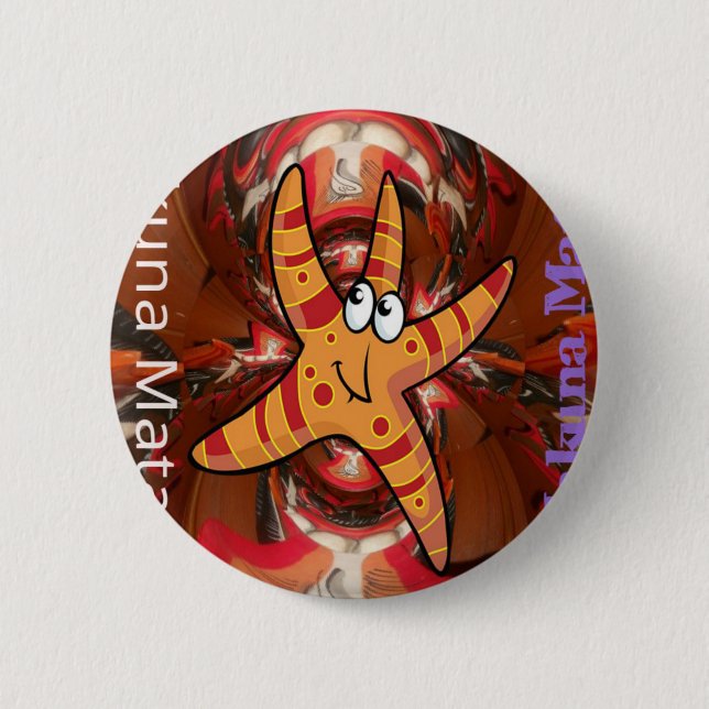 Hakuna Matata Starfish Design Button (Vorderseite)