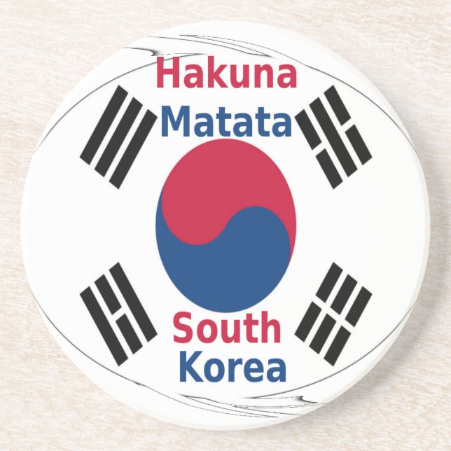 Hakuna Matata Südkorea Art Print/Graphic Sandstein Untersetzer (Vorne)
