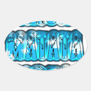 Hakuna Matata Südkorea Kunst Druck/Grafik Ovaler Aufkleber