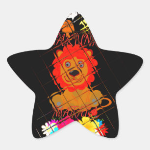 Hakuna Matata süßes Baby Löwenkönig Design Stern-Aufkleber