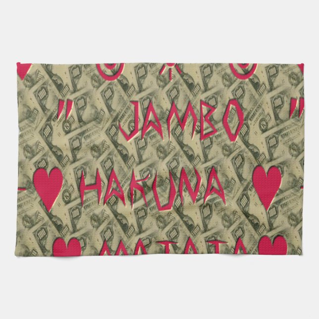 Hakuna Matata Talk Money Art Print Design Handtuch (Horizontal)