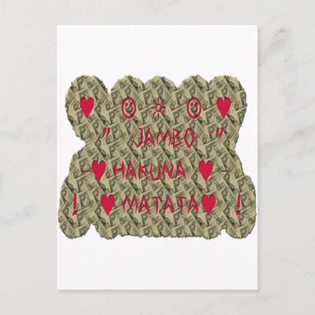 Hakuna Matata Talk Money Art Print Design Postkarte (Vorderseite)
