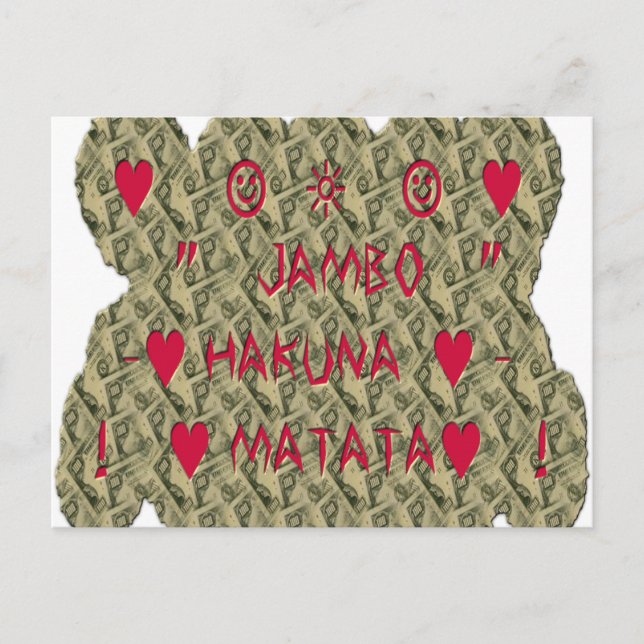 Hakuna Matata Talk Money Art Print Design Postkarte (Vorderseite)