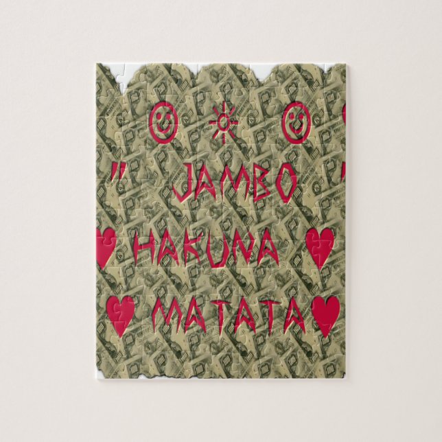 Hakuna Matata Talk Money Art Print Design Puzzle (Vertikal)