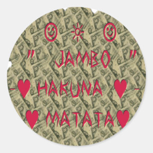 Hakuna Matata Talk Money Art Print Design Runder Aufkleber