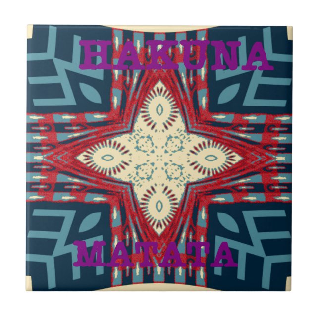 Hakuna Matata Text Hope Abstrakt Art Print Design Fliese (Vorderseite)