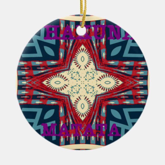 Hakuna Matata Text Hope Abstrakt Art Print Design Keramik Ornament (Vorne)