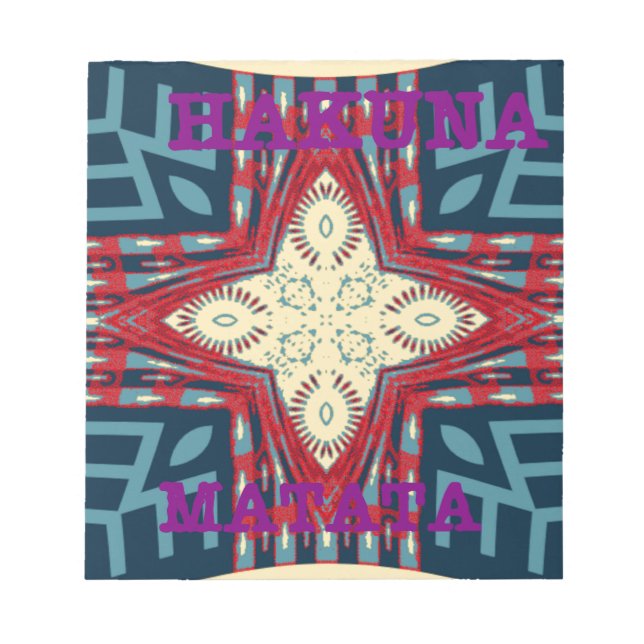 Hakuna Matata Text Hope Abstrakt Art Print Design Notizblock (Vorderseite)