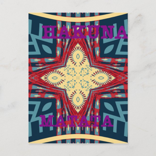 Hakuna Matata Text Hope Abstrakt Art Print Design Postkarte (Vorderseite)