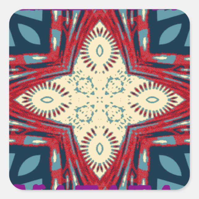 Hakuna Matata Text Hope Abstrakt Art Print Design Quadratischer Aufkleber (Vorderseite)