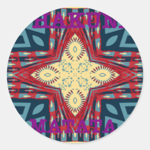 Hakuna Matata Text Hope Abstrakt Art Print Design Runder Aufkleber