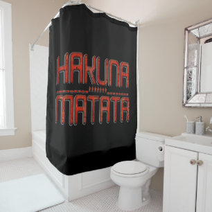 Hakuna Matata Text Monogram Design Art Duschvorhang