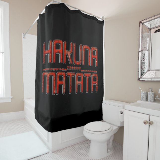 Hakuna Matata Text Monogram Design Art Duschvorhang (Beispiel)
