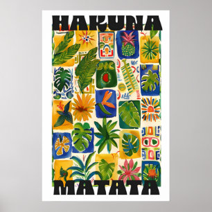 Hakuna Matata Tropisches Fliesenposter – Bunt Poster
