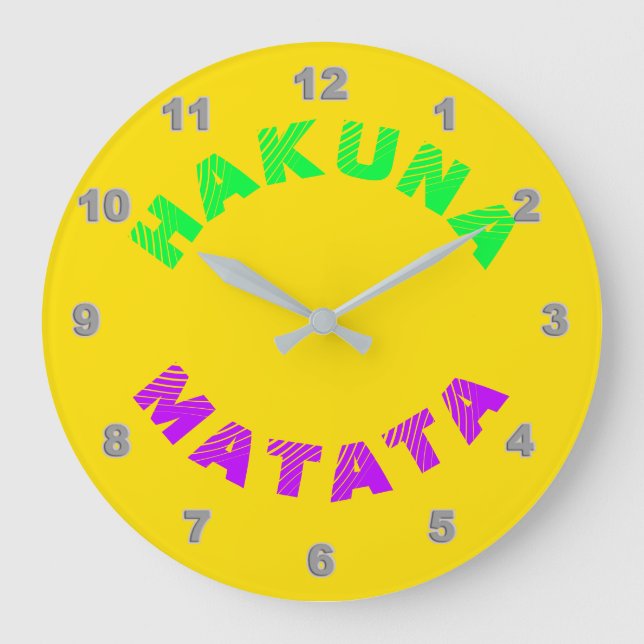 Hakuna Matata Wallclock Große Wanduhr (Vorderseite)