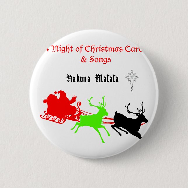 Hakuna Matata Weihnachtsgeschenke mit Weihnachtsli Button (Vorderseite)