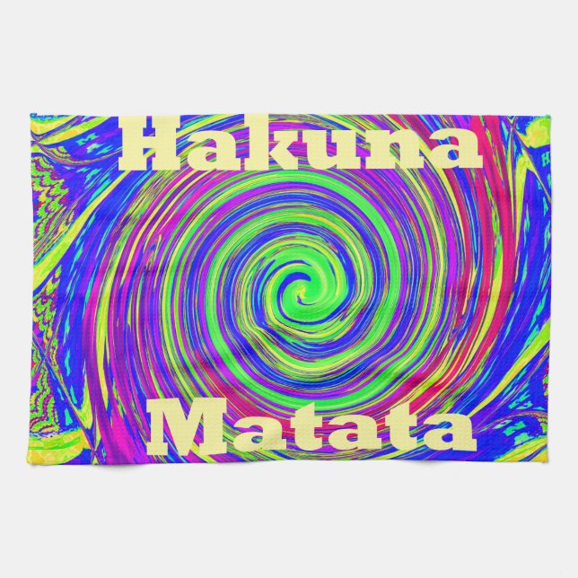 Hakuna Matata - Whirlpool-Design mit lebhaften Far Geschirrtuch (Horizontal)