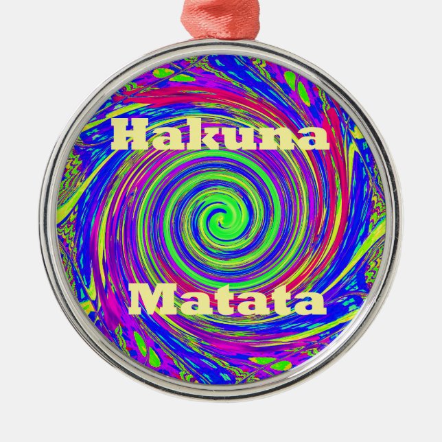 Hakuna Matata - Whirlpool-Design mit lebhaften Far Ornament Aus Metall (Vorne)